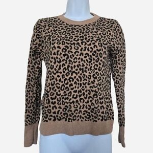 Leopard Print Crewneck knit sweater size XS